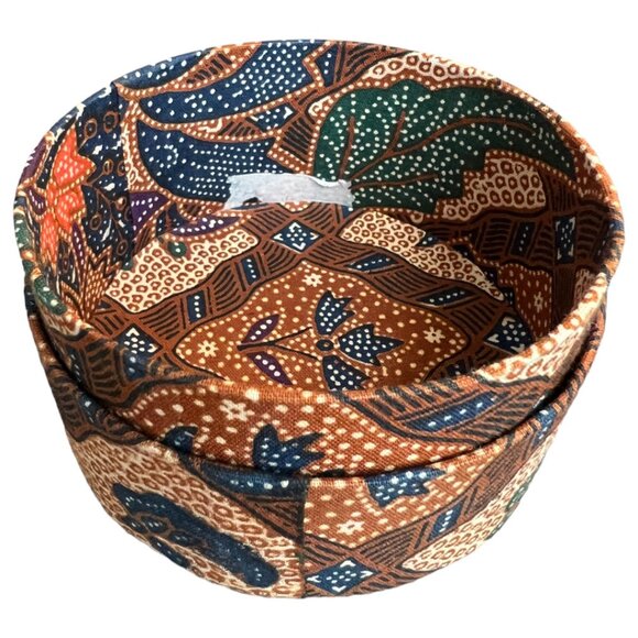 Vtg 1970s Set 12 COASTERS Boho / MCM Batik Fiber Coasters with Lidded Box 3.5" - Picture 14 of 16